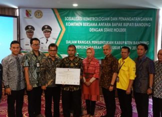 Kegiatan penandatanganan ke metrologian (dinas perindustrian & perdagangan) Kab. Bandung hari ini