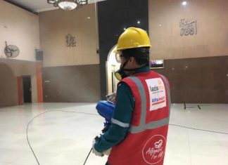 Alfamart Gandeng LazisMu untuk Penyemprotan Disinfektan Fasilitas Publik