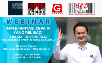 Webinar Implementasi IA CEPA – Perjanjian Kemitraan Komprehensif di bidang ekonomi antara Indonesia Australia yang Riil bagi UMKM Indonesia (From Local Go National Retail Go Global)