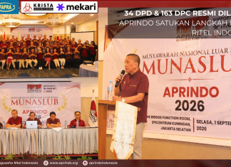 34 DPD & 163 DPC Resmi Dilantik, APRINDO Satukan Langkah untuk Ritel Indonesia
