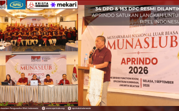 34 DPD & 163 DPC Resmi Dilantik, APRINDO Satukan Langkah untuk Ritel Indonesia